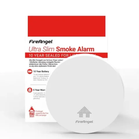 FireAngel Ultra Slim Optical Smoke Alarm - Sealed 10-Year Battery - FA6629S