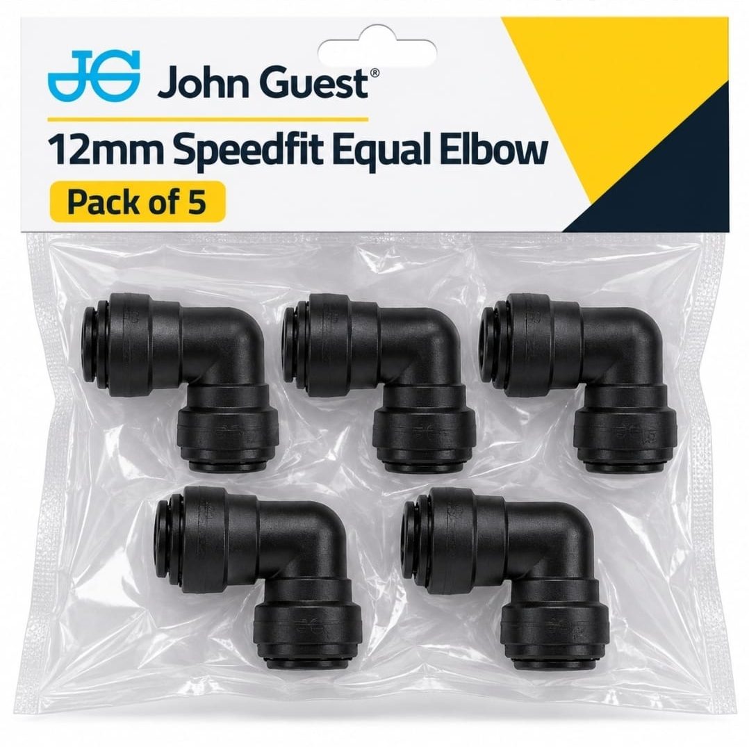 John Guest 12mm Elbows - Pack of 5 - WS1203